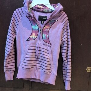 Hurley Lavender Zip Hoodie with Multicolor Logo